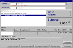 Emissão do Cupom Fiscal